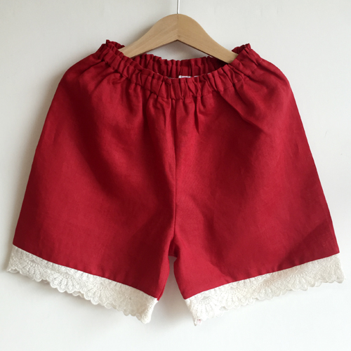 red linen shorts 품절