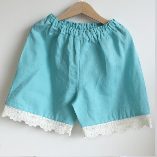 mint linen shorts
