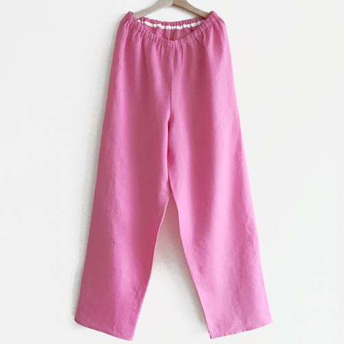 MOM linen pants pink