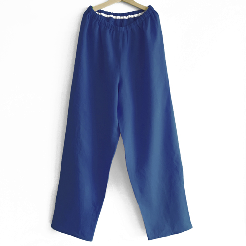 MOM linen pants blue