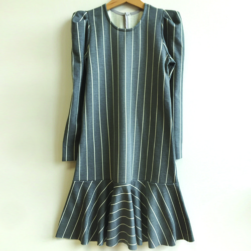 gray stripe dress