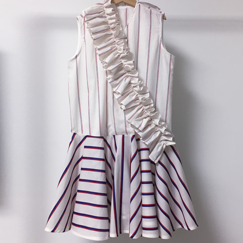 stripe wrap dress