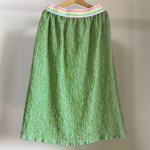 petite check skirt green