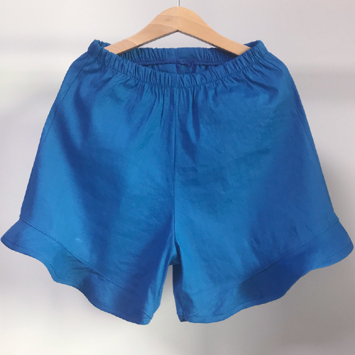 linen blue shorts