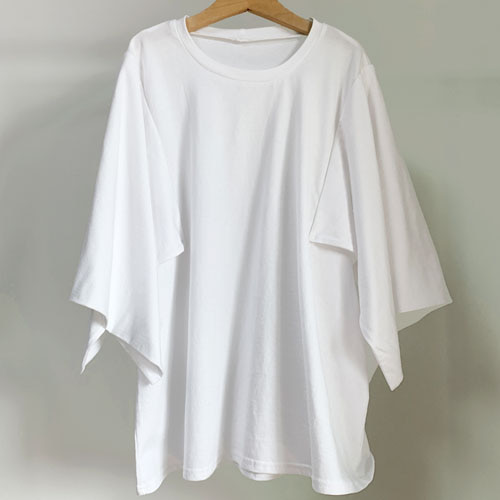 patch sleeve T white