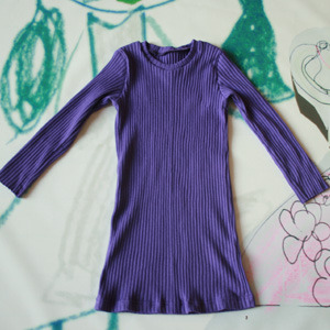 slim rib dress _violet