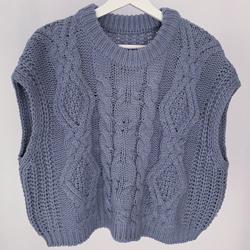 knit vest blue