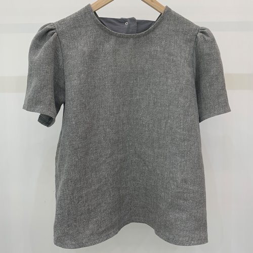 gray linen top