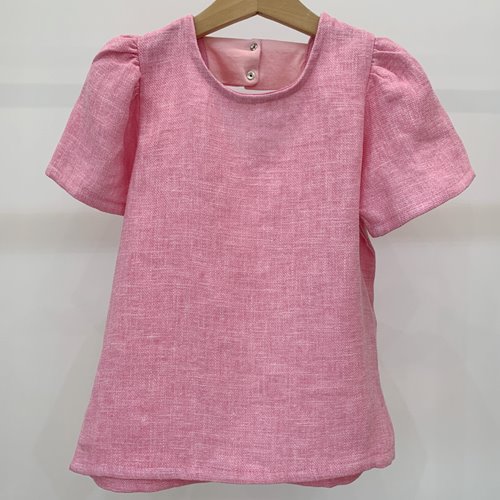 pink linen top