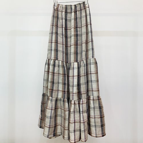 linen tiered long skirt