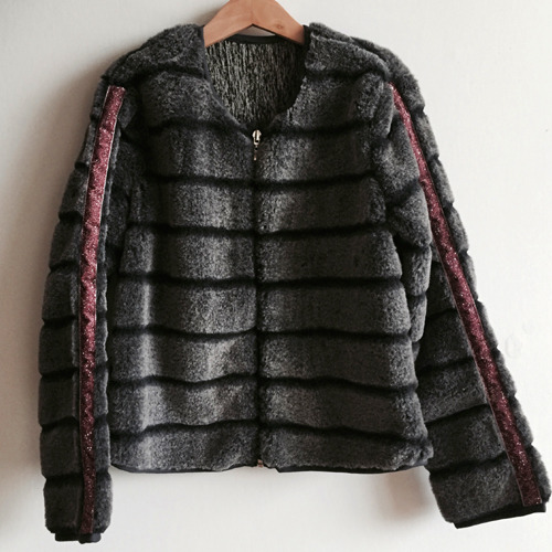 fur jacket dark